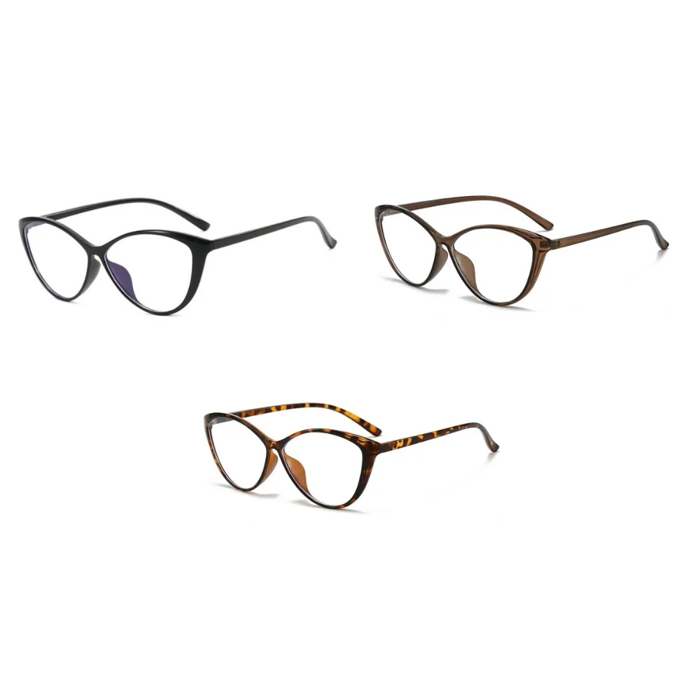 Spectacle Lens Power 0 To -400 Anti Blue-ray Nearsighted Glasses Large Frame Vision Care Computer Eyeglasses Cat Eye Frame