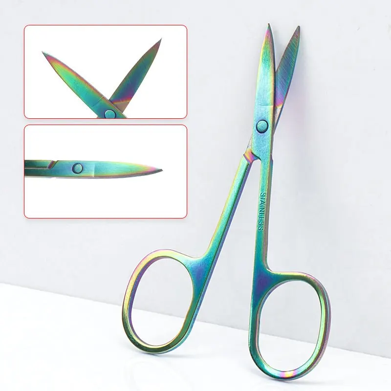 1pcs Eyebrow Scissor Eyelash Trimmer Facial Hair Remover Stainless Steel Nail Cuticle Manicure Scissor Beauty Makeup Tool