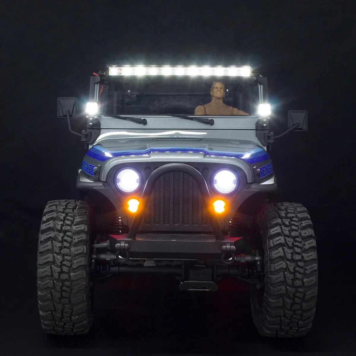 Quadrado brilhante LED farol para carro RC, luzes de topo, Spotlight para Crawler, Axial SCX10 III CJ7, simulação Wraith, peças DIY, 1,8, 1,10