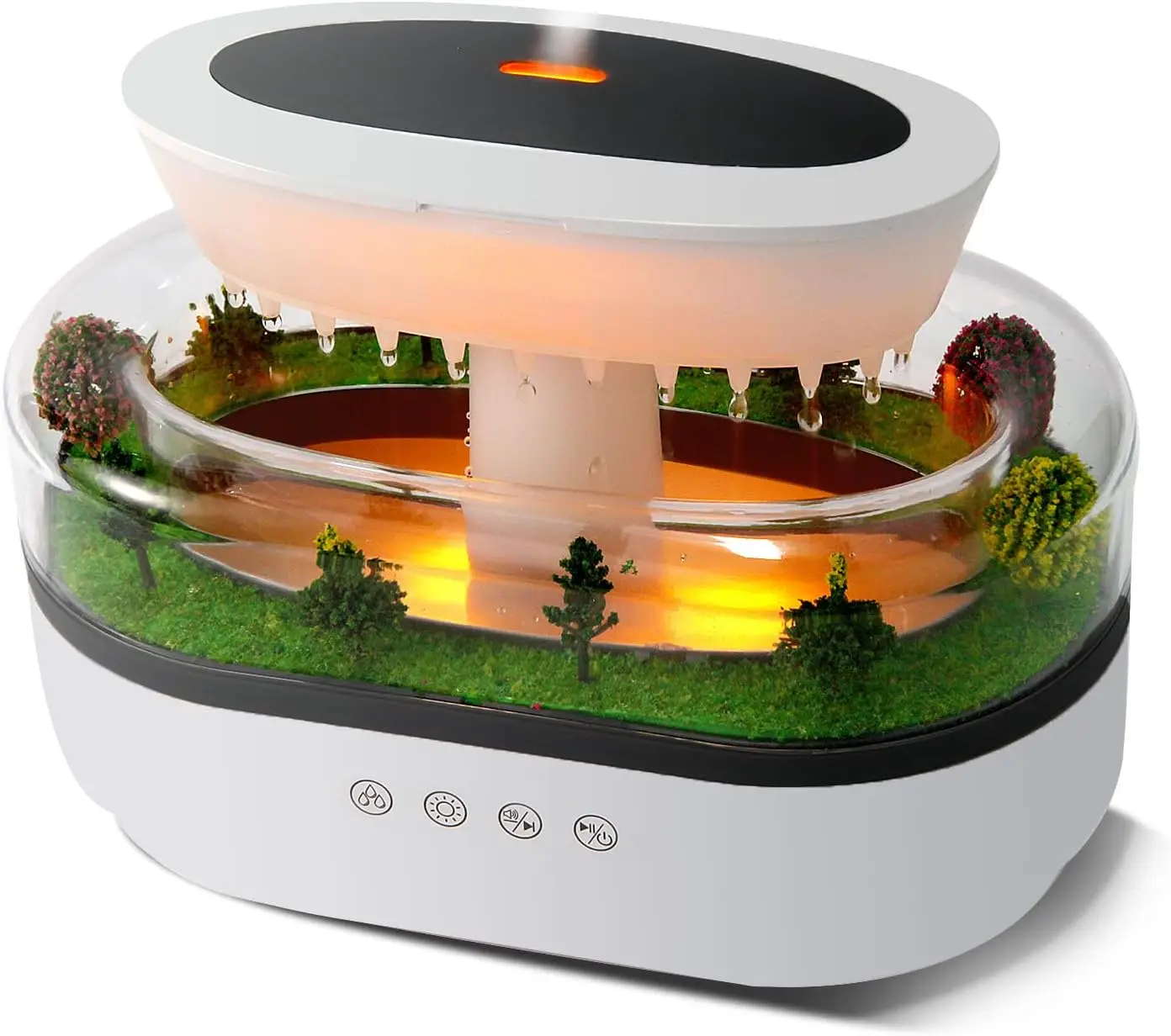 

Rain Humidifier – UltraRainfall Humidifier with Simulated Water Drop Effect, Quiet Mist for Bedroom, Office & Plants