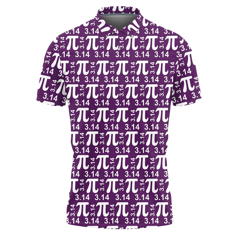 مضحك بي يوم الجرافيك قميص بولو للرجال موضة الصيف التلبيب زر ثلاثية الأبعاد مطبوعة الرياضيات المعلم تي شيرت عادية شخصية الاطفال المحملة #2
