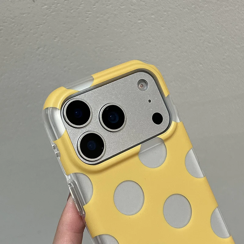 Fundas de Teléfono con Diseño de Puntos para iPhone 15 16 17 Pro Max, Funda 13 14 Pro, Carcasa Rígida IMD TPU a Prueba d