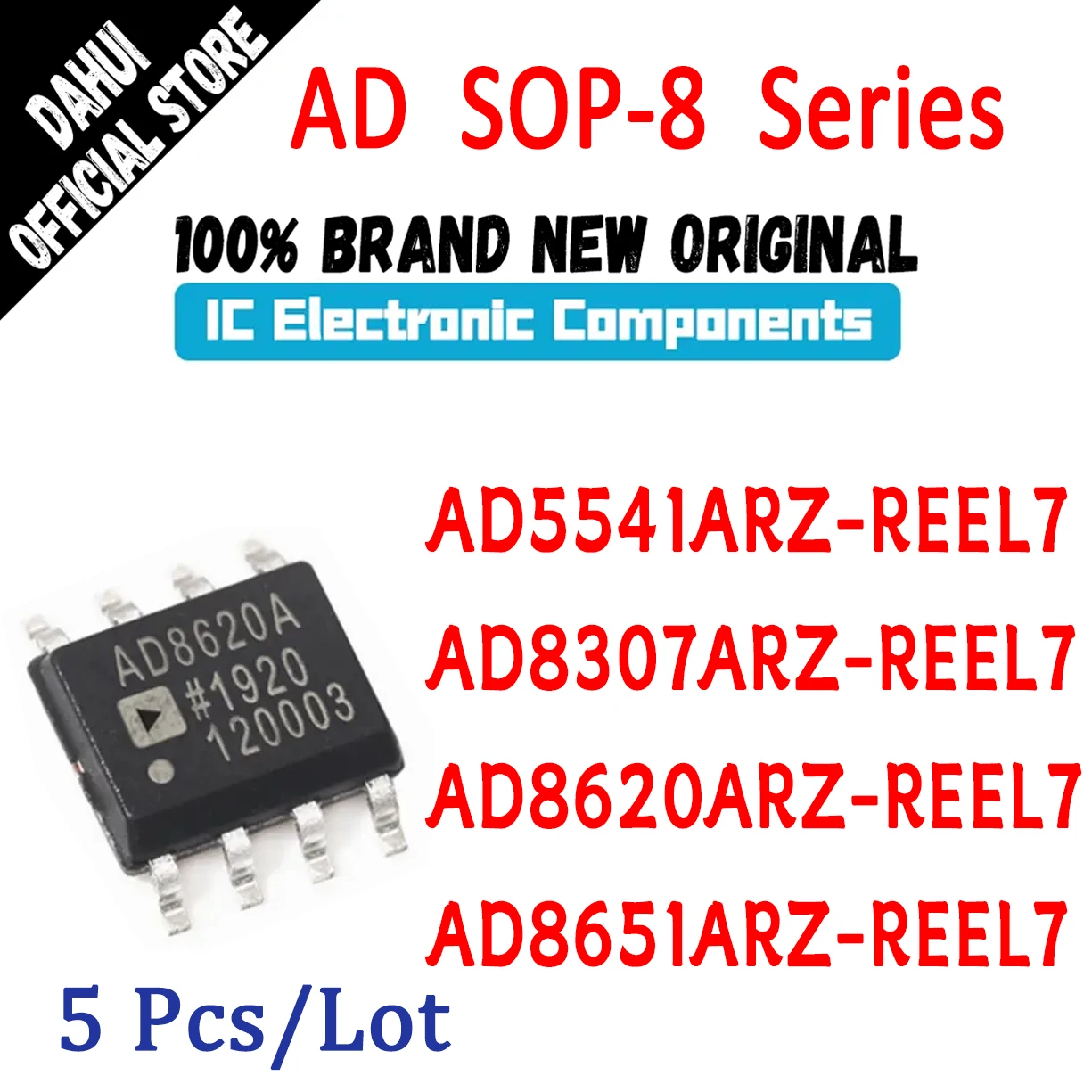 

5Pcs AD5541ARZ-REEL7 AD8307ARZ-REEL7 AD8620ARZ-REEL7 AD8651ARZ-REEL7 AD5541ARZ AD8307ARZ AD8620ARZ AD8651ARZ AD IC Chip SOP-8