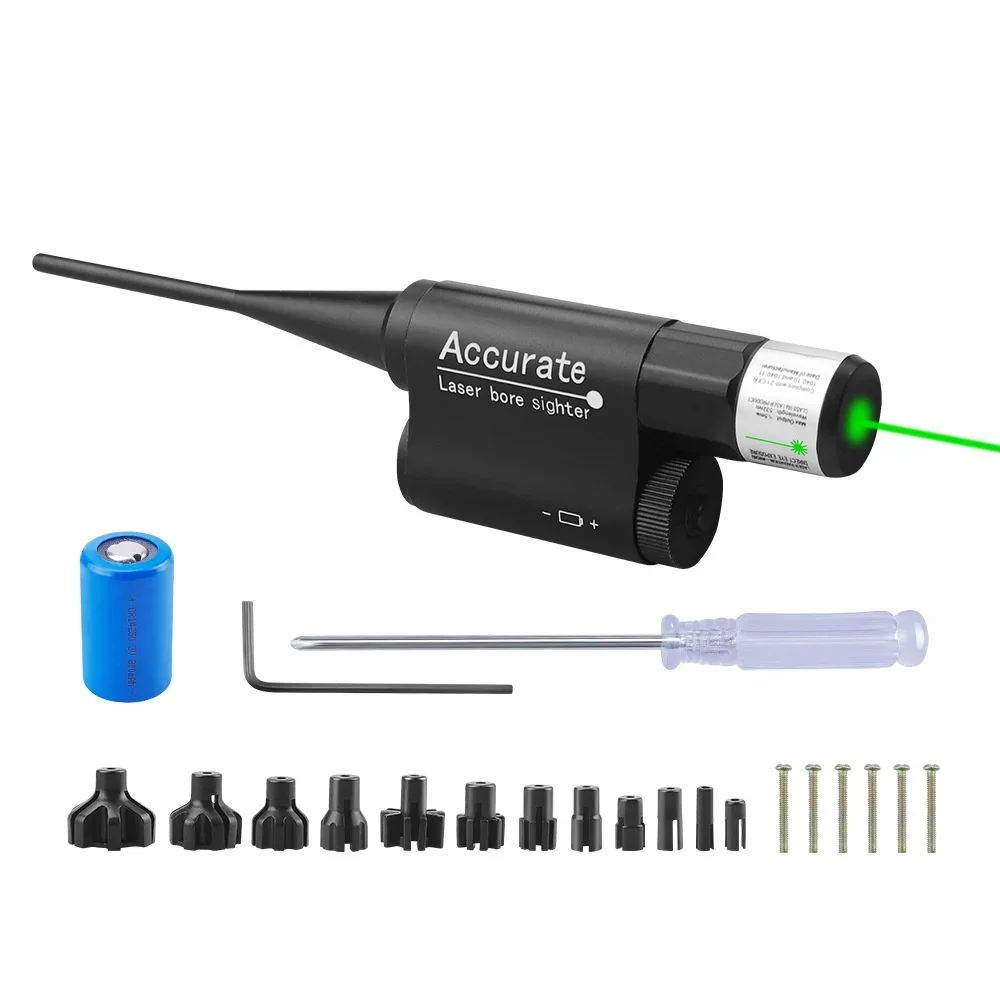 Red Green Laser Sight Bore Sighter Kit Collimator .177 to 12GA Caliber Pistol Rifle Boresighter Hunting Accessories