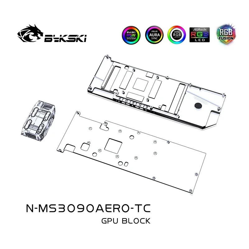 Bykski N-MS3090AERO-TC GPU Active Backplate Block For MSI RTX3090 Areo 24G Graphics Memory VRAM Heatsink,VGA Dual Side Radiator