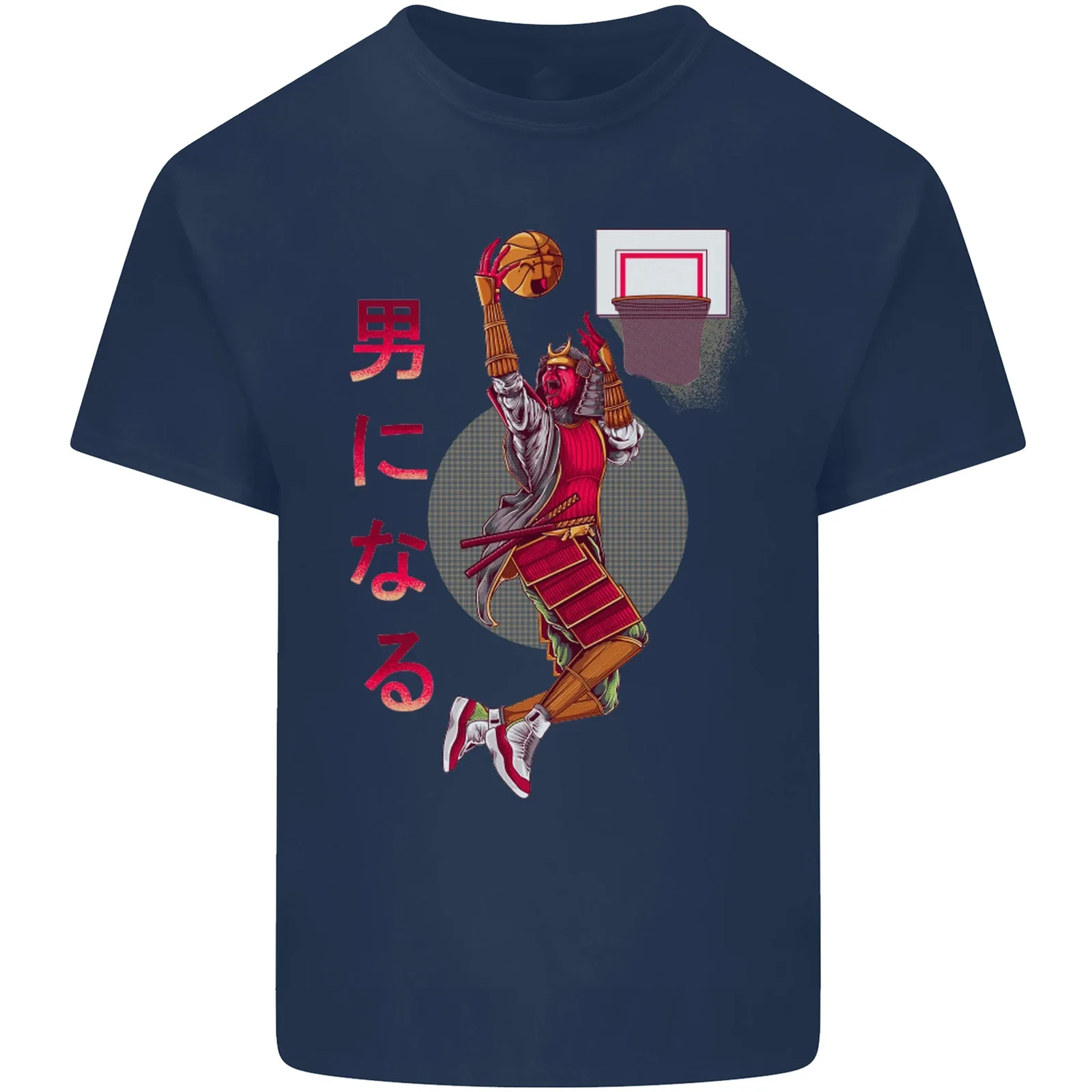 Cool Samurai Basketball Player Mens Short Sleeve Cotton T-Shirt Tee Top Men's 100% Cotton Casual T-shirts Loose Top Size S-3XL