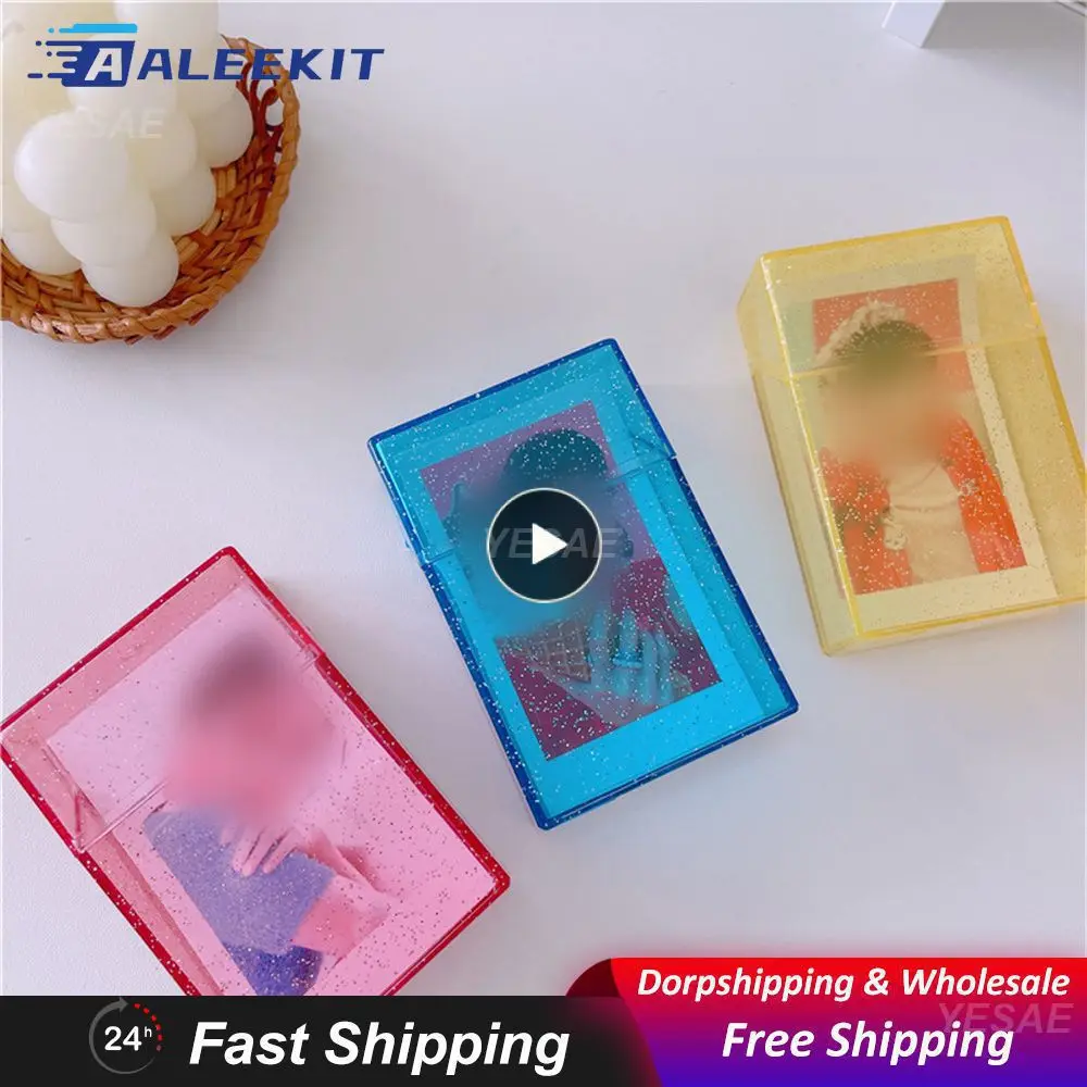 

Блестящая отделочная коробка, фотоальбом, Коллекция карточек, легко носить с собой, стол для хранения фотографий, предметы для хранения, коробка для отделки Kpop