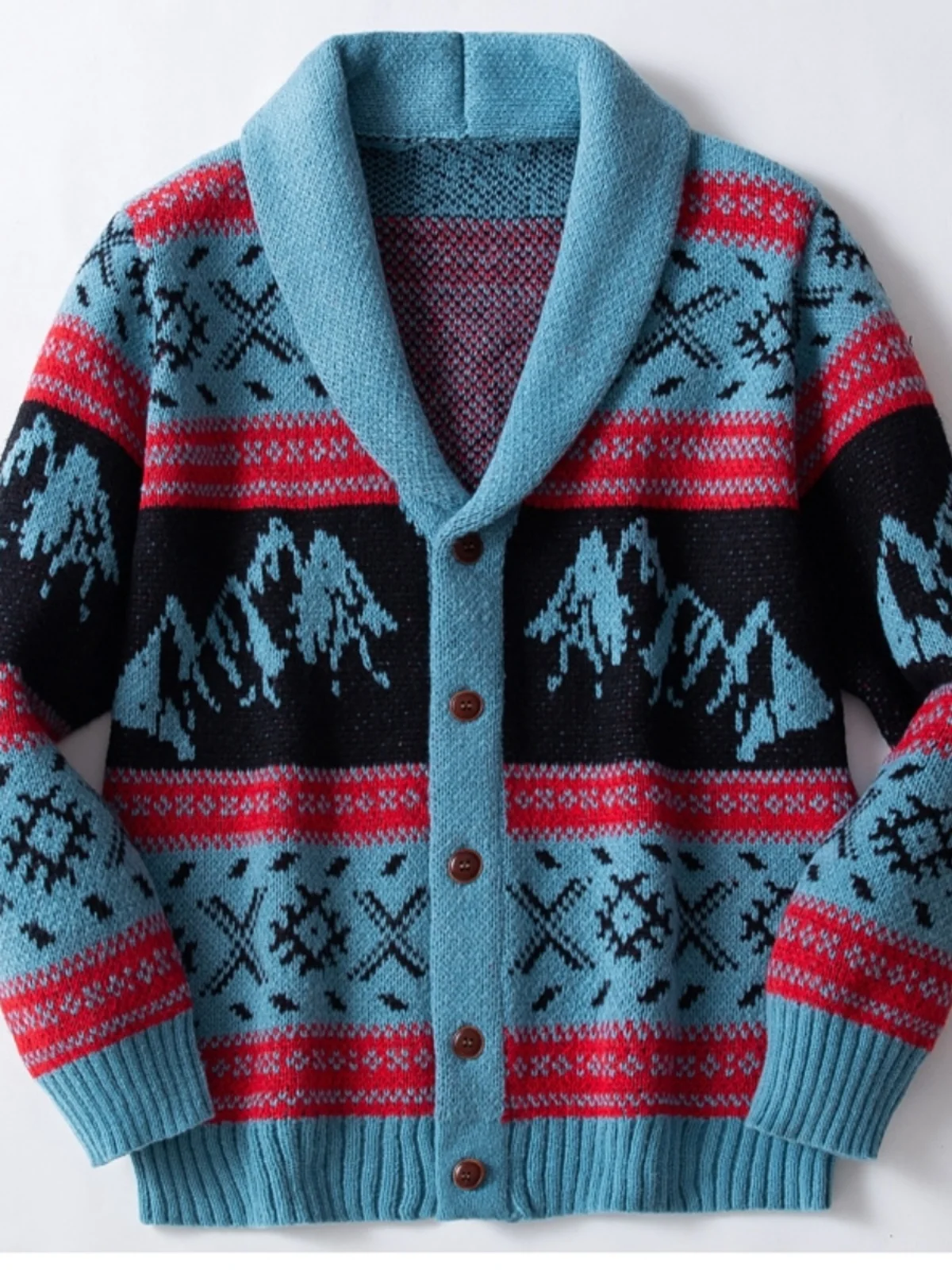 

Осенне-зимний вязаный свитер с принтом, мужской повседневный модный утепленный топ с длинными рукавами, городской стильный открытый кардиган