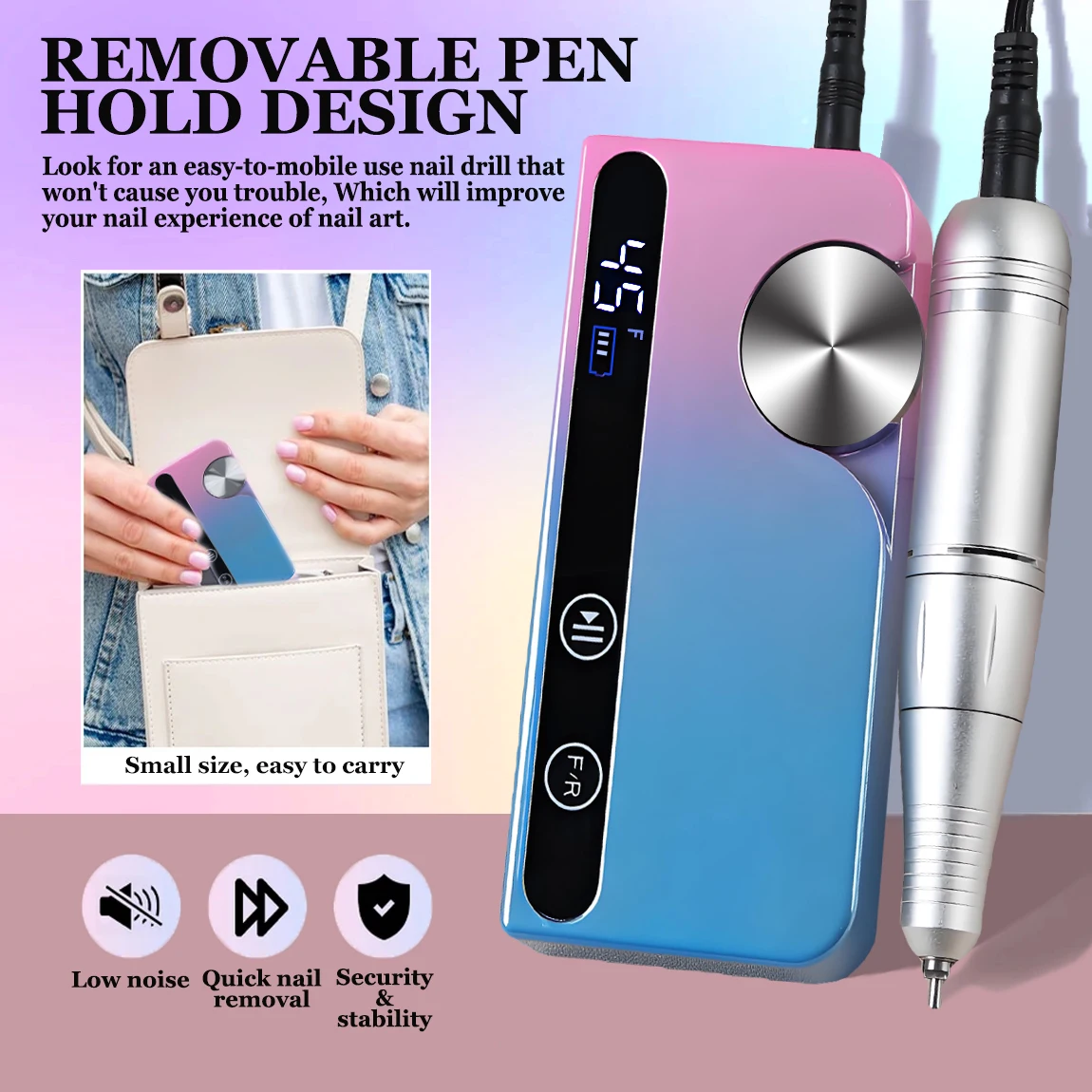 45000RPM Rechargeable Electric Nail Drill Machine With USB Connector Nail Polish Remover Drill Set Manicure Sander Low Noise