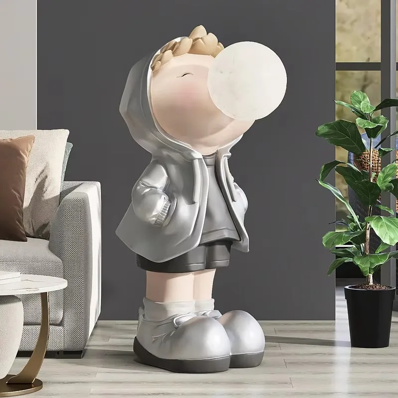 Hot Bubble Boy Large Floor To Floor Home Accessories Creative Boy Led Lamp Sculpture Arts and Crafts Gifts Wholesale