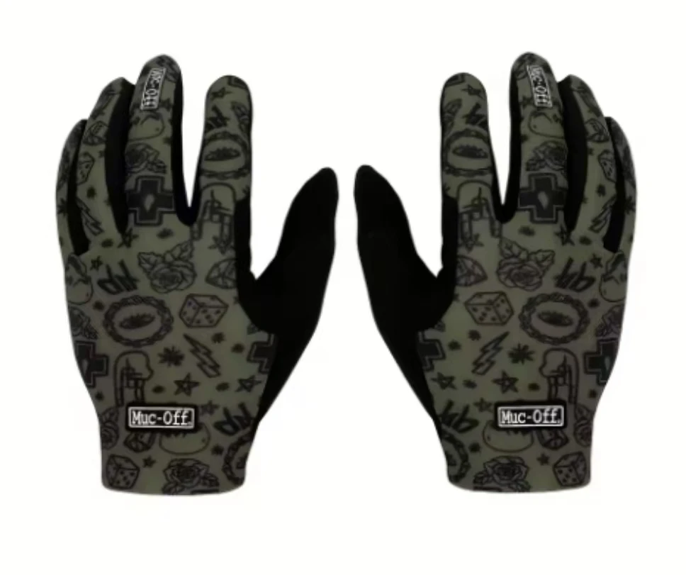 Cool Patterned Long Finger Cycling Gloves for Outdoor Sports Four Seasons Universal Thin Model Riding Adventure Gear