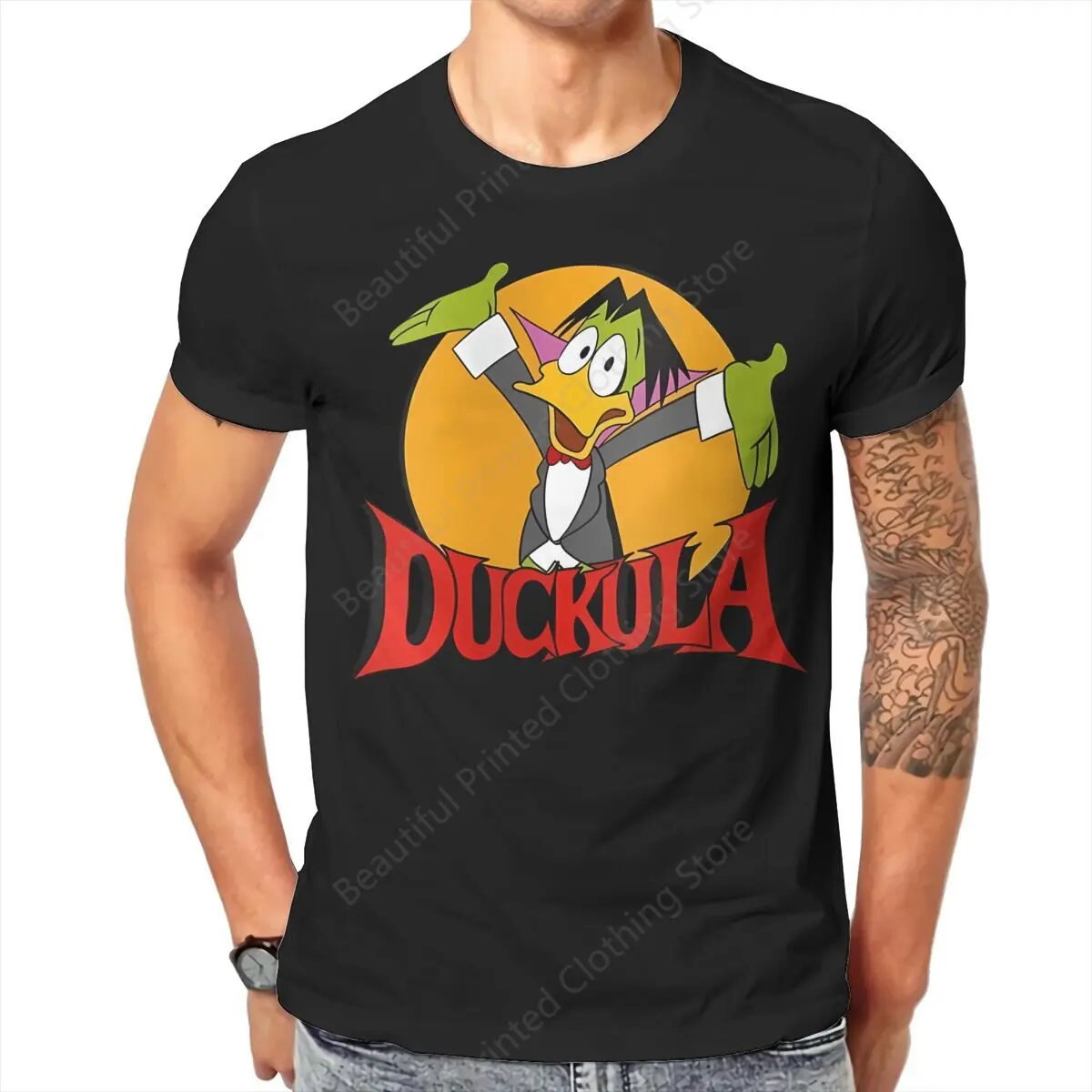 100% Cotton  T-shirt Count Duckula Print Comfrot Men's Women's T-Shirts Loose Oversized Short Tee Trend Fun Versatile