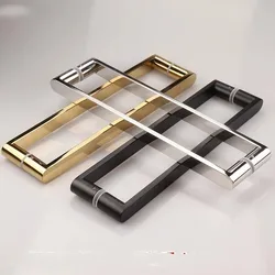 Thickened 304 stainless steel glass door handle push handle bathroom door handle door handle square tube handle(R-84613)