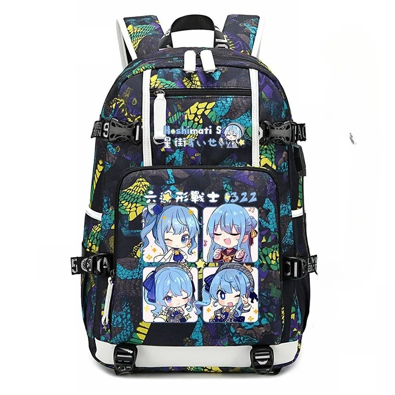 Neuer Hoshimachi Suisei Rucksack mit Hochwertiger Farbgebung, Animationsmotiv, Großem Fassungsvermögen, Tragbar und Wasserabweisend für die Schule – Detail 5