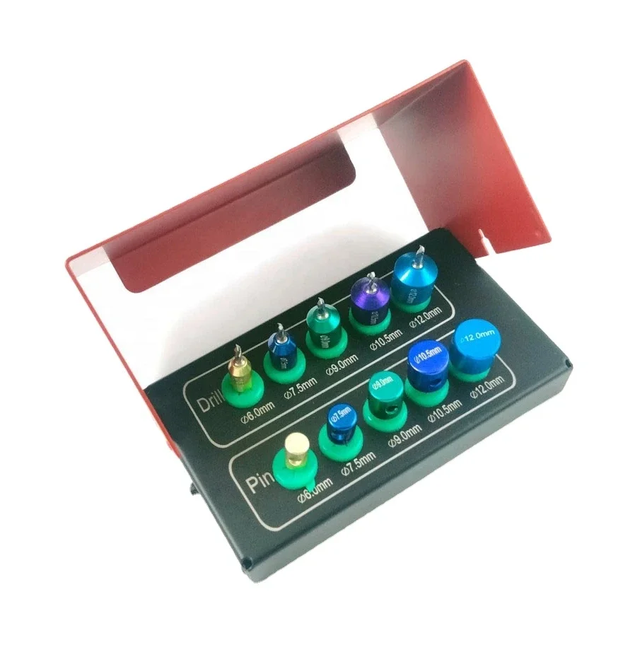 

Dentalss Implants Guides & Positionings Kit Titaniums Guided Bur Surgerys Pins Stainless With Bur Holder