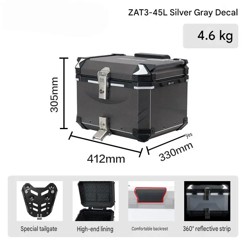 Special Aluminum Large Capacity Waterproof Top Case Luggage Fit For  368G Motorcycle