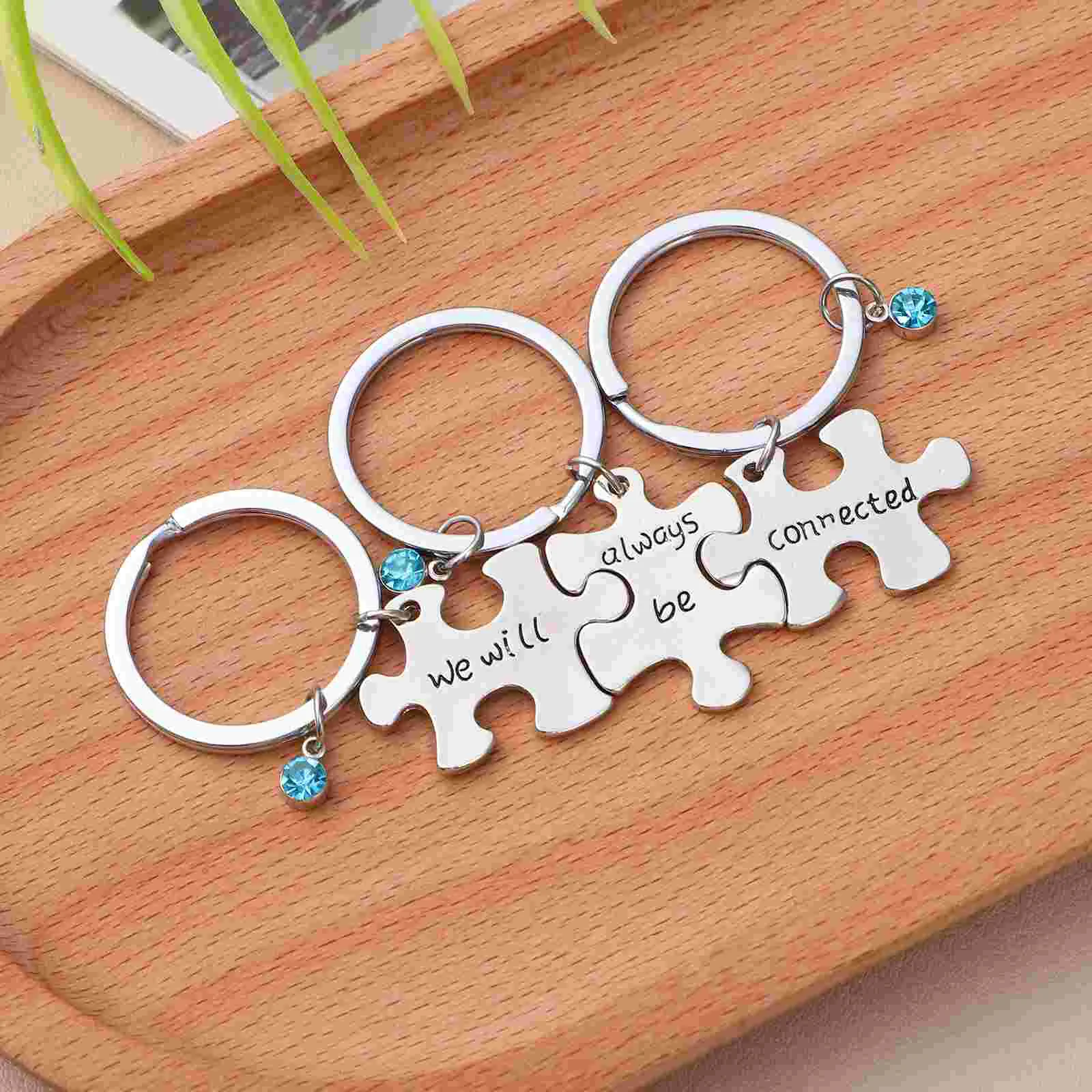 3 Pcs Best Friends Key Ring Good Chain Friendsgiving Decor Holder Friendship Keychain Pendant Shirt Fob