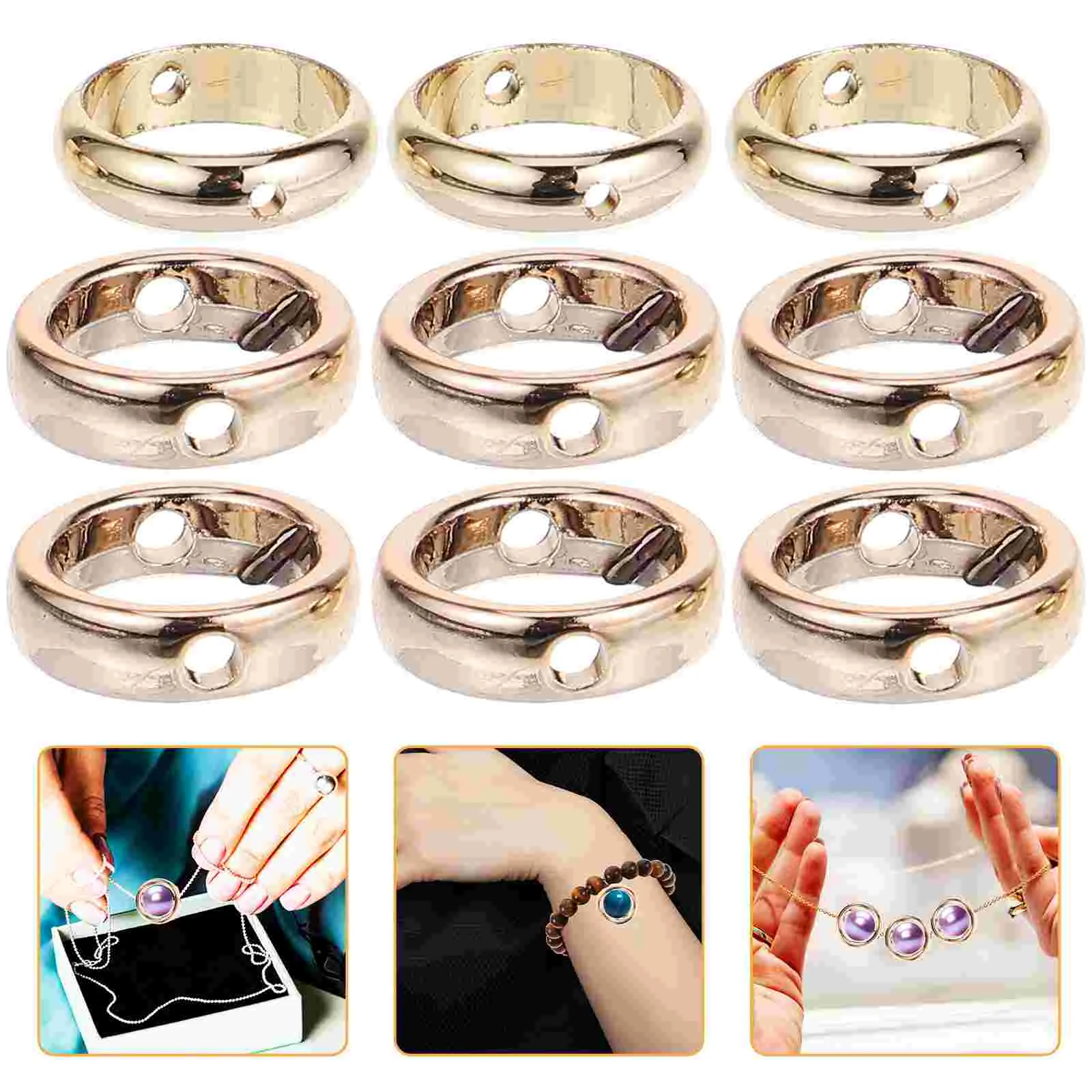 Molduras redondas do grânulo para brinco e pulseira, DIY Colar Making, círculo, 20pcs