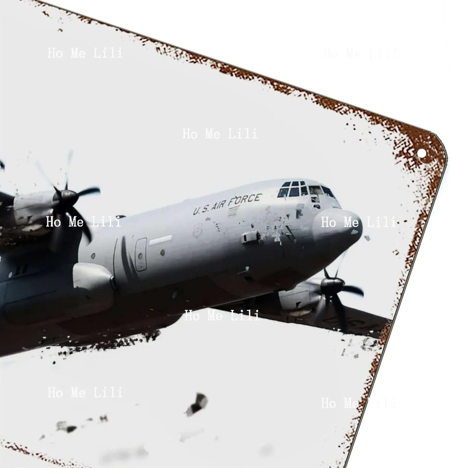 Jierbi C-130 Hercules Rust Tin Sign Aircraft Metal Tin Sign Vintage Pub Club Cafe Bar Home Wall Art Decoration Poster