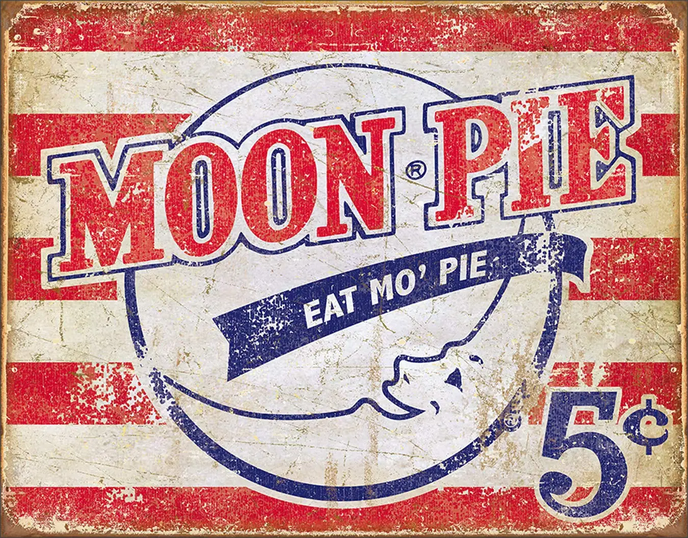 Desperate Enterprises Moon Pie - American Tin Sign - Nostalgic Vintage Metal Wall Décor - Made in USA sign