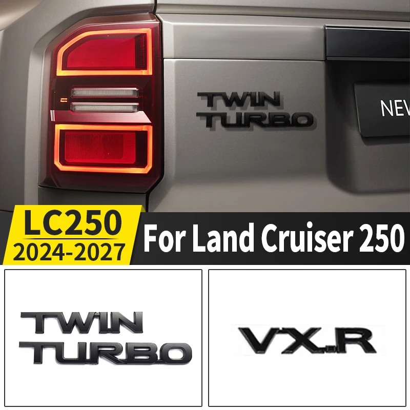 For 2024-2027 Land Cruiser Prado LC250 Exterior Car Decoration Accessories J250 Twin Turbo vxr Letter Sticker Tailgate emblem