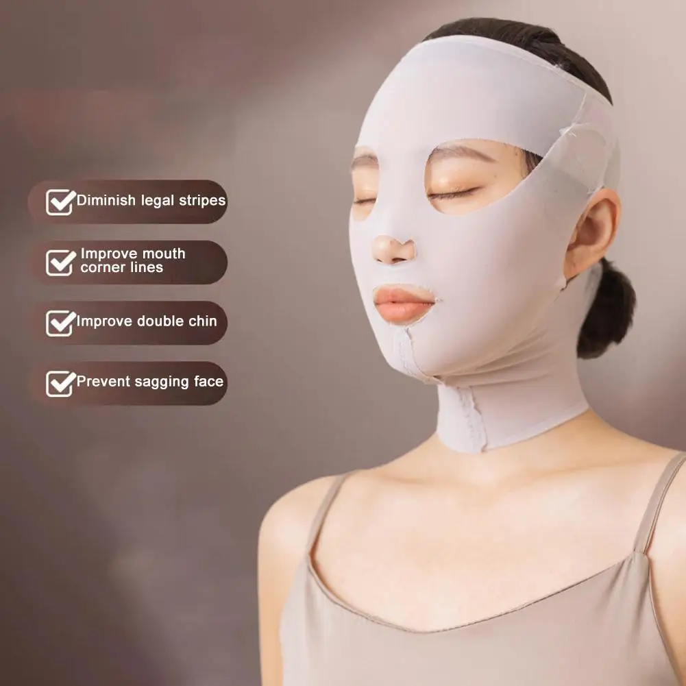 3D Reusable Breathable Beauty Women Anti Wrinkle Slimming Full Sleeping V Face Bandage Lift Mask Shaper Q4J8