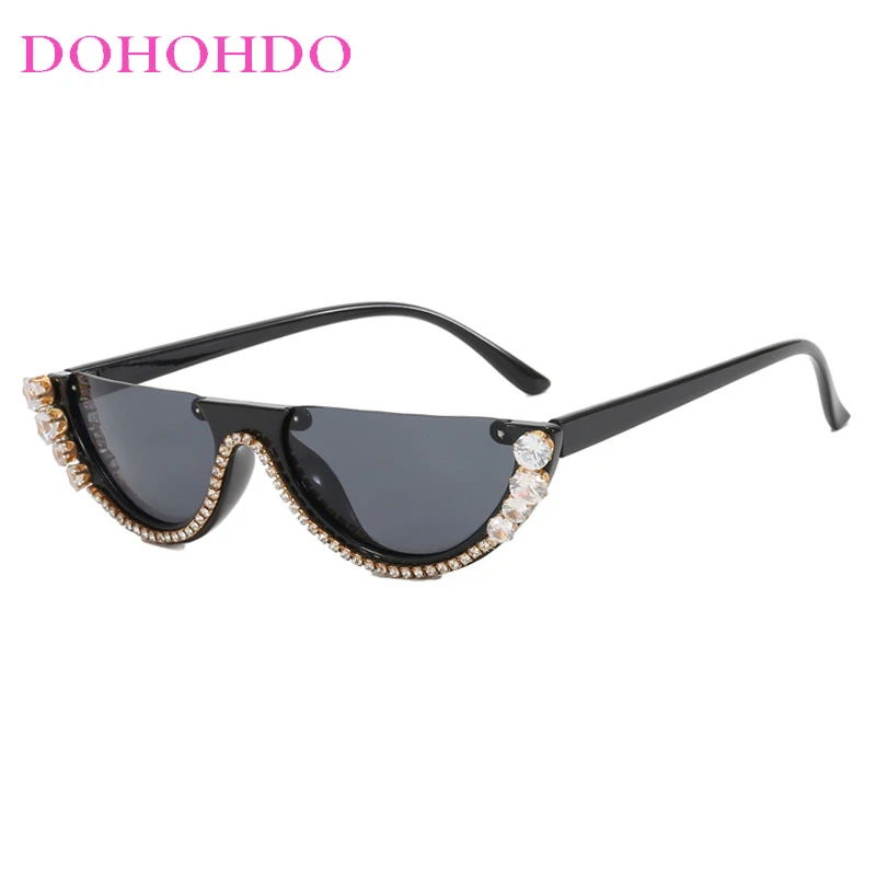 2025 Halbkreis Diamant Sonnenbrille Männer Frauen Retro Design Steampunk Brillen Outdoor Sonnenbrille Für Unisex Oculos De Sol UV400