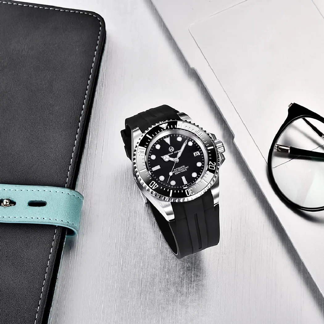 جديد PAGANI تصميم العلامة التجارية العليا الرجال التلقائي الساعات الميكانيكية الياقوت الفاخرة المطاط مقاوم للماء ساعة Relogio Masculino