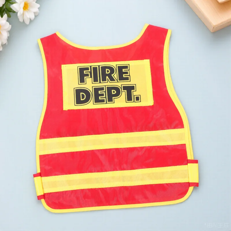 

Firefighter Vest Costume Play Gear Cosplay Outfit Fabric Comfortable Party Performance Gift Toddler 's Role Play