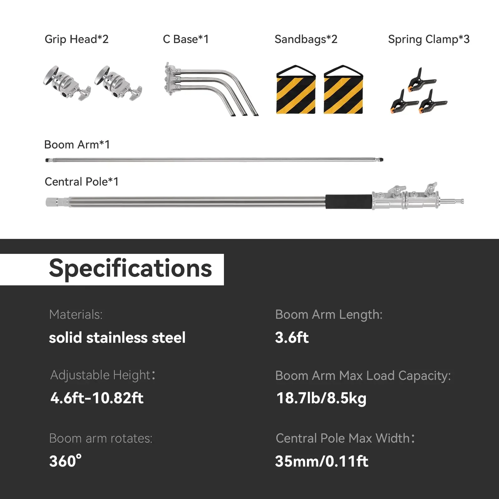 헤비 듀티 텔레스코픽 매직 레그스 휴대용 삼각대 스피드라이트 카메라 스튜디오 포토 박스 조명 홀더 사진 조명 C 스탠드