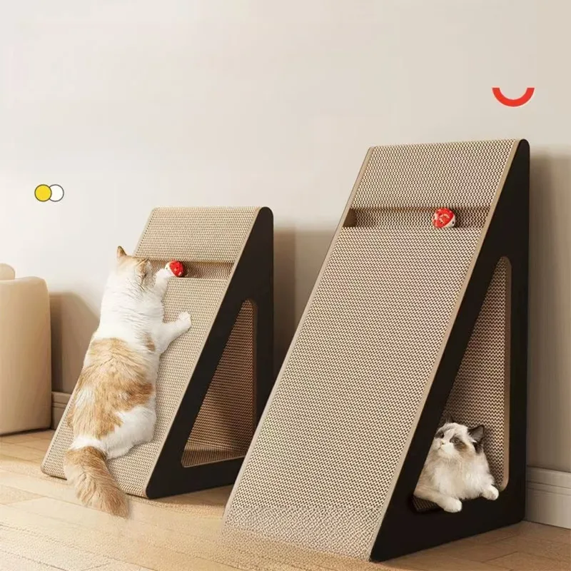 

Когтеточка для кошек, вертикальная треугольная когтеточка для кошек, дом из гофрированной бумаги, материал, игрушка для кошек для котят, играющих и отдыха