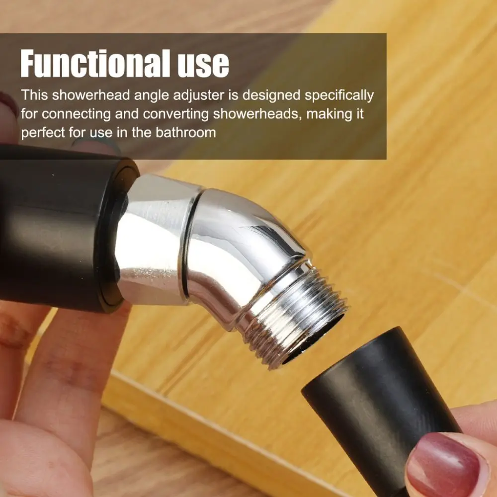 Practical 135 Degree Showerhead Angle Adjuster Handheld 1/2-inch Elbow Shower Elbow Adapter Universal Port Shower Arm Extension