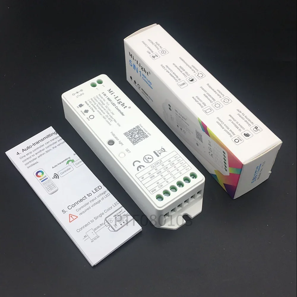 

2pcsMiboxer WL5 2.4G 15A 5 IN 1 WiFi LED Controller For Single color, CCT, RGB, RGBW, RGB+CCT Led Strip,Support Alexa Voi