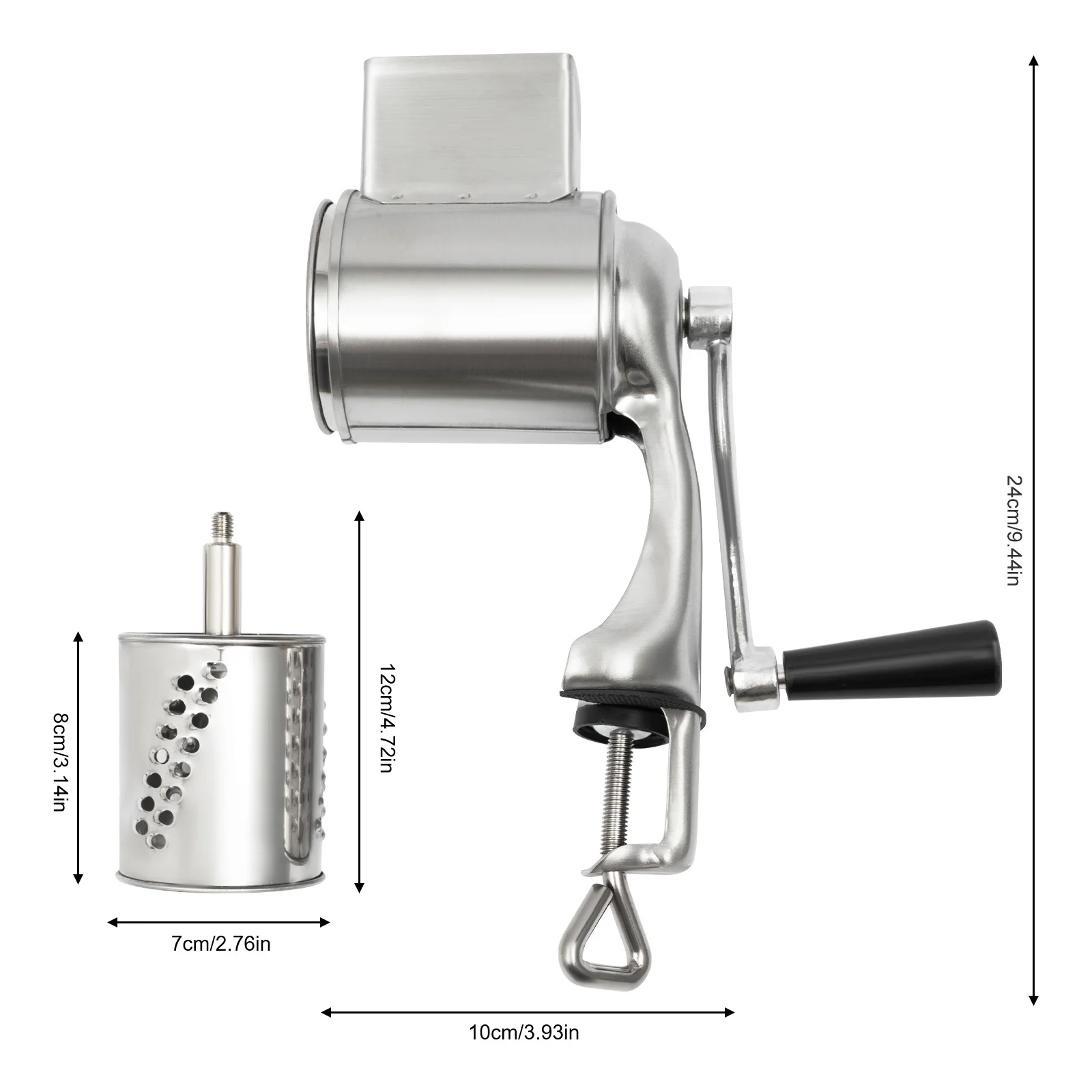 

Rotary Coconut Shredder Cheese Grater Manual Vegetable Grinder Stainless Steel A Swivel Handle for Eateries, Restaurants,Kitchen