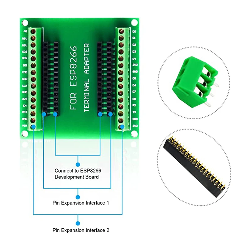 ESP8266 Kit ESP-12E Development Board ESP8266 Breakout Board GPIO 1 into 2 for ESP8266 ESP-12E NodeMCU Development Board