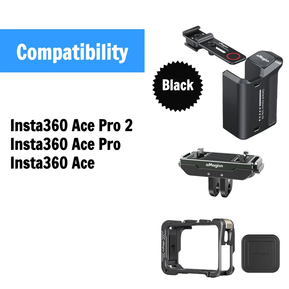 aMagisn Xplorer Grip K Versione in metallo per Insta360 Go Ultra Ace Pro 2, DJI Action 5 Pro 4, Gopro Hero 13 12 Accessori per fotocamera  44