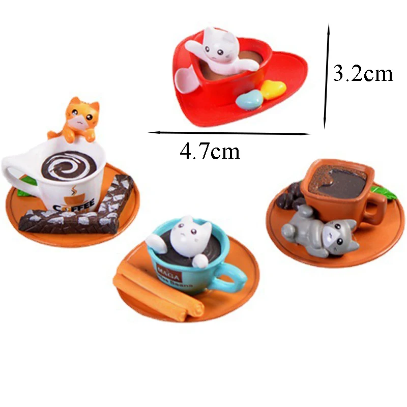 Cute Sushi Dessert Cat Figurine Animal Model Home Decor Miniature Fairy Garden Decoration Accessories Modern Bonsai PVC Ornament