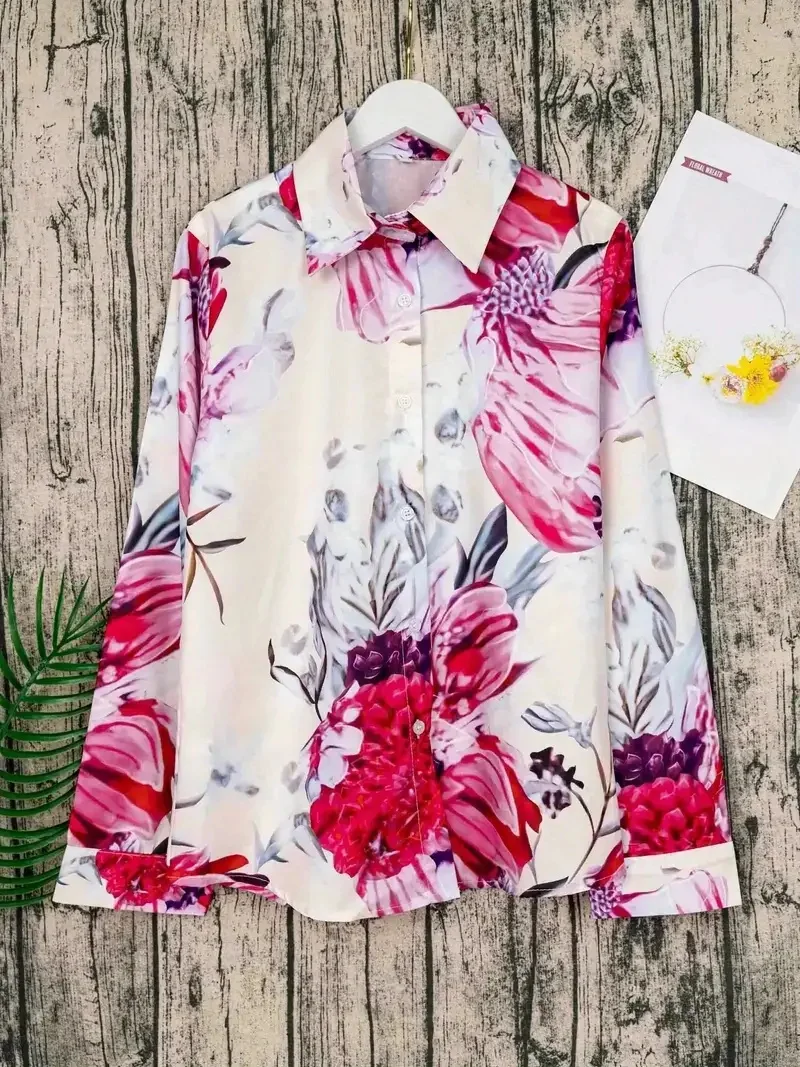 Women's shirts slim fit sexy soft and comfortable loose button lapel spring summer designer design plus size 2024