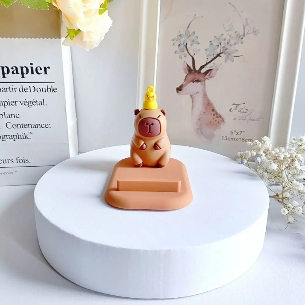 

Милый держатель для настольного телефона с капибарой из ПВХ, кронштейн для настольного телефона, подставка для дома, капибара, мультяшная капибара