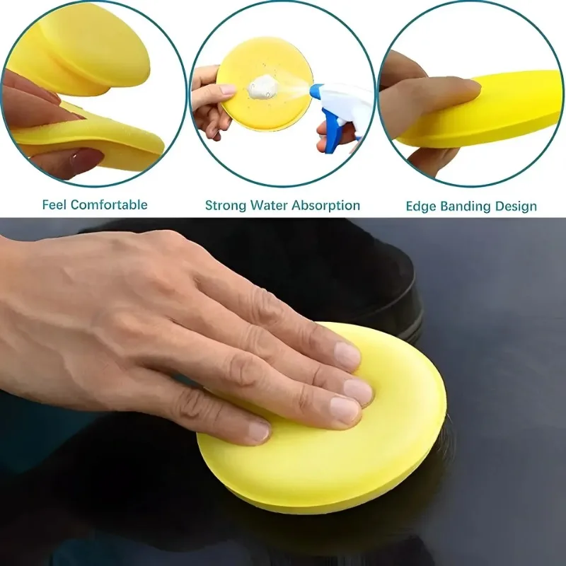 6PCS Car Care Foam Wax Applicator Pad - Hand Waxing Cleaning Detailing Polish Sponge for Auto view 4