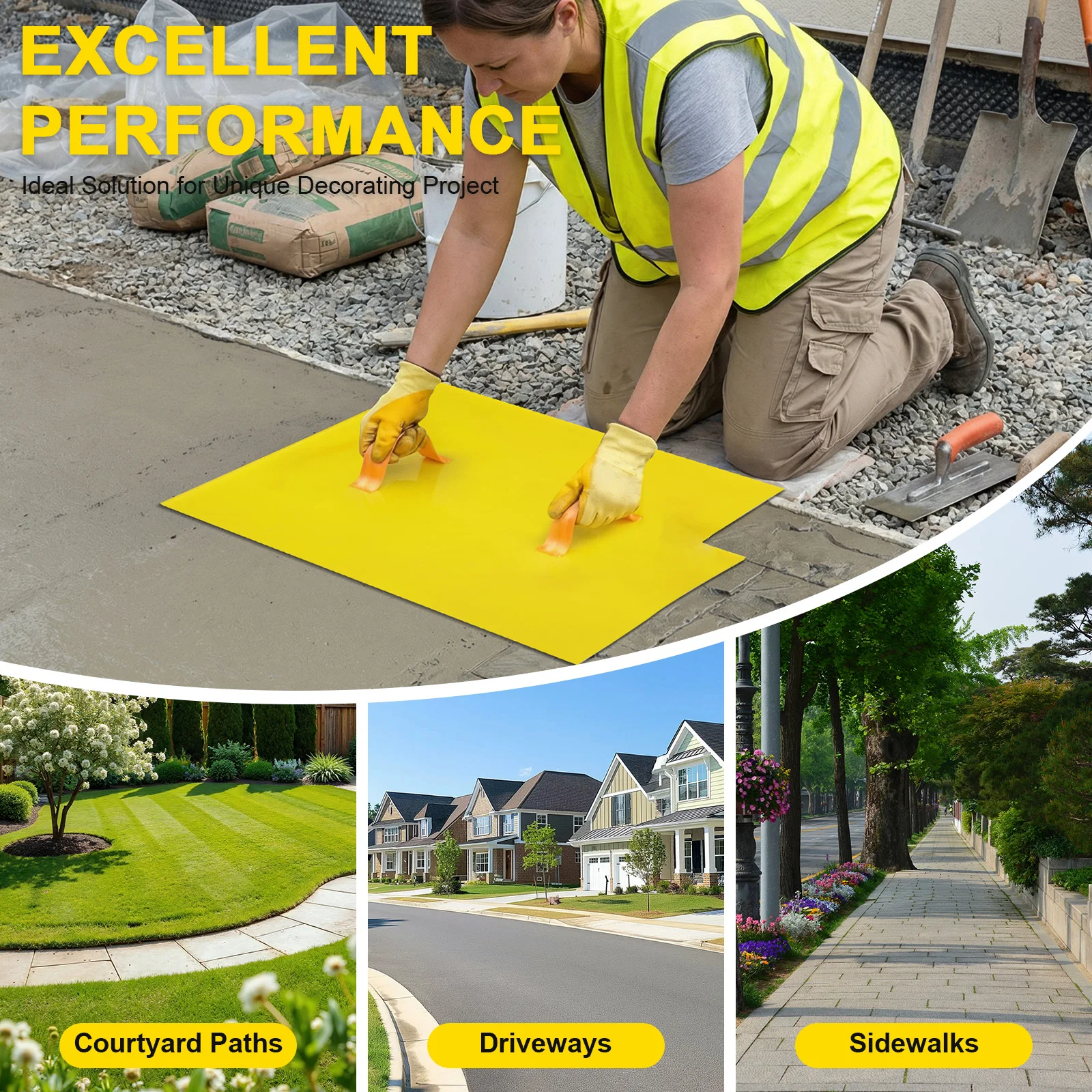 

Набор из 5 штук: реалистичные формы для штамповки бетона с текстурой под сланец, 24x24 дюйма, для наружного декоративного оформления