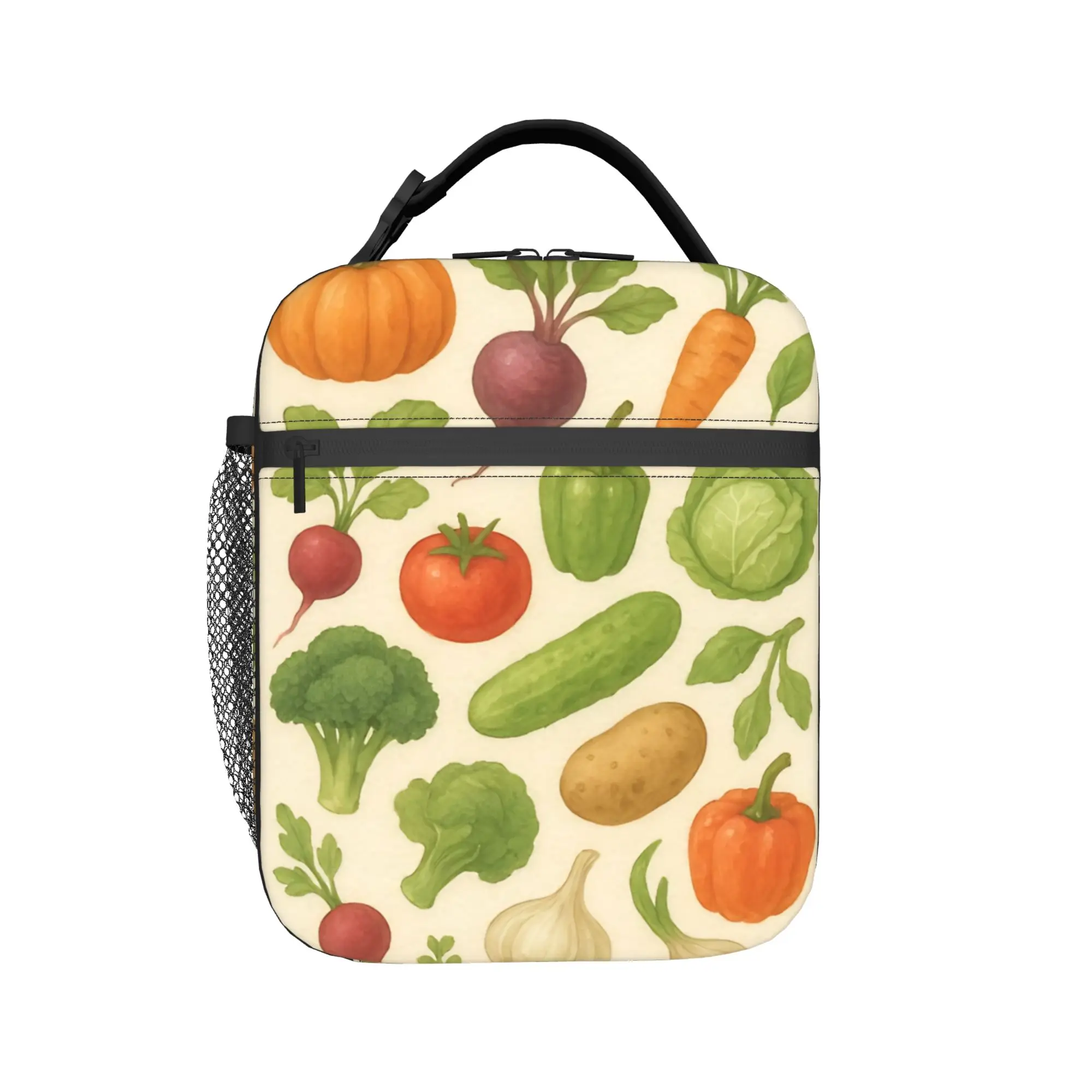 Cottagecore Vegetable Garden  Insulated Lunch Bags Large Tomato Style Reusable Cooler Bag Tote Lunch Box Work  Picnic Food Bag