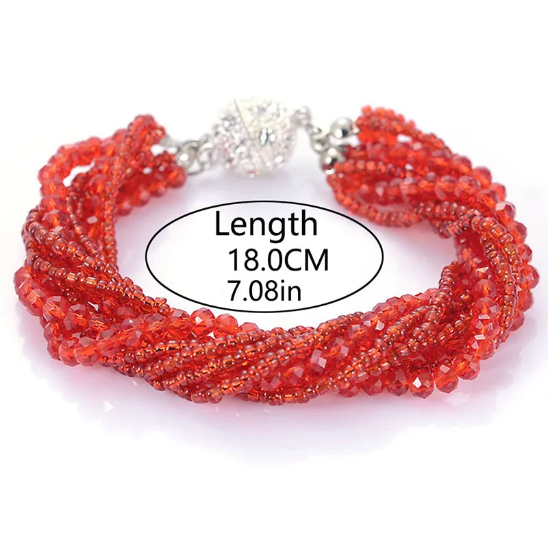 Noomi Mode Mehrere Schicht Stränge Kristall Rocailles Charme Magnetische Armbänder Sommer Schmuck B1470 – Detail 1