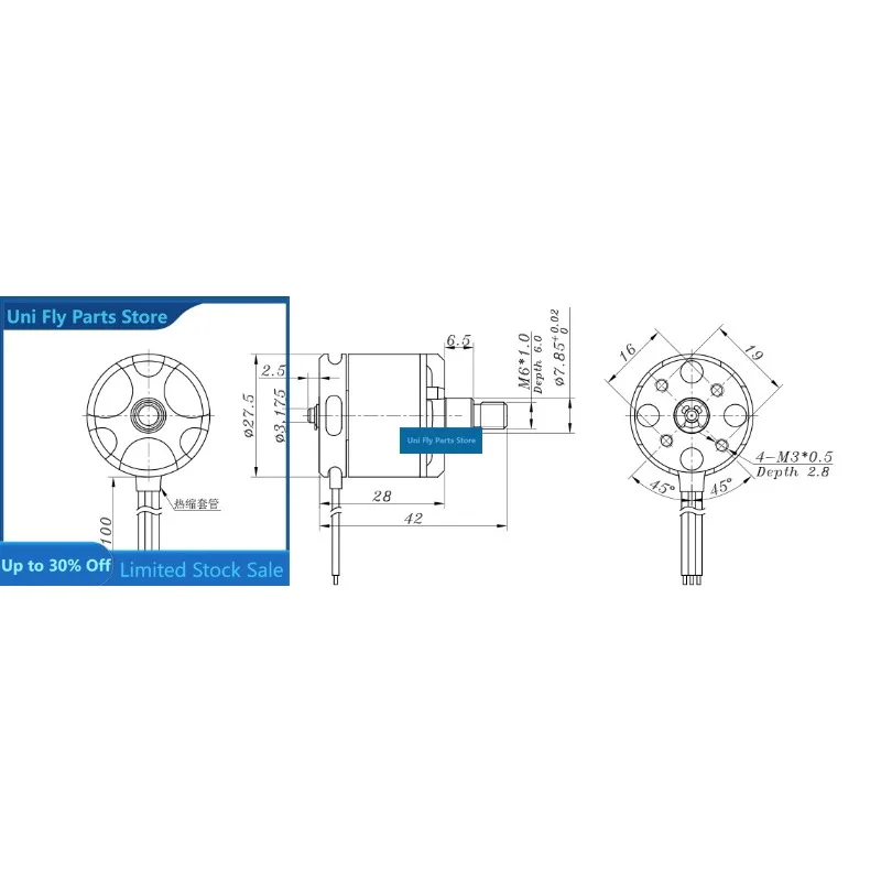 UniFlySunnySky 2212 New X2212 980KV CW CCW 12N14P Brushless Motor Pair For RC DRONE Multi Quad-copter 9450 Prop