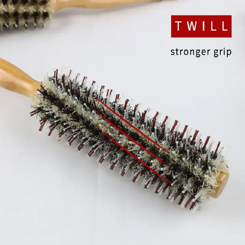 MJ OverStocks Round Hair Brush Long Tail with Bristles Anti-Static for Hair Blow Drying Styling Curly Barber Comb