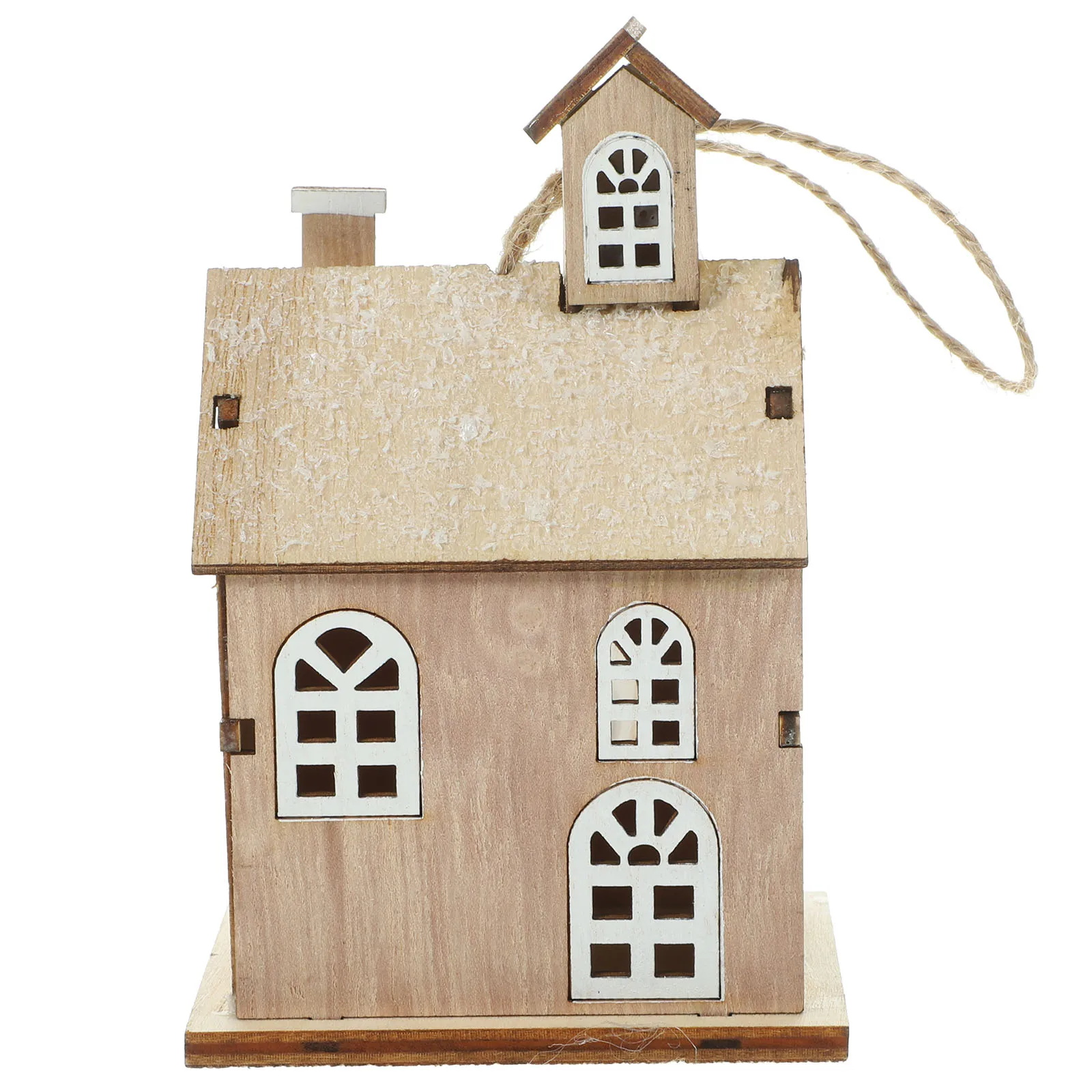 

Christmas Wooden Luminous House Pendant Xmas Tree Hanging Ornament Desktop Xmas Decoration Night Light Christmas Luminous House