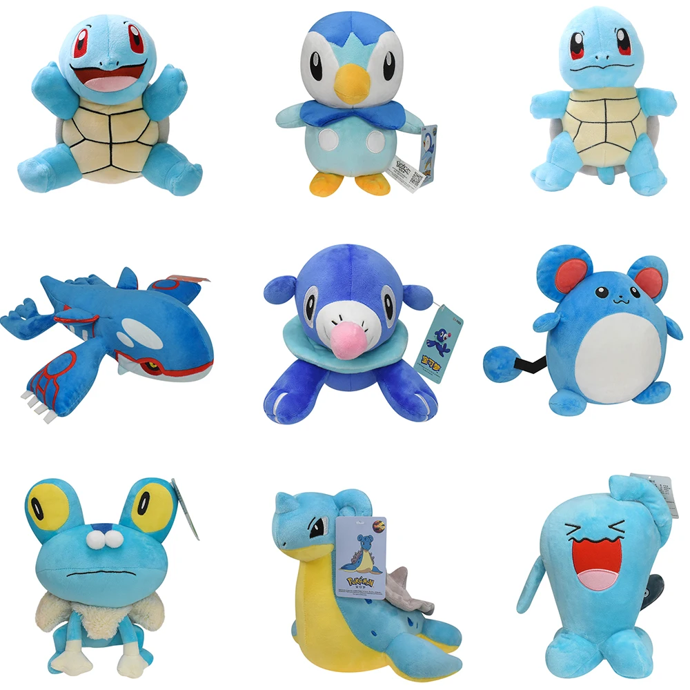 

Piplup Popplio Pokemon Plush Toy Original Kyogre Squirtle Marill Peluche Stuffed Doll Pocket Monster Fans Collection Great Gifts