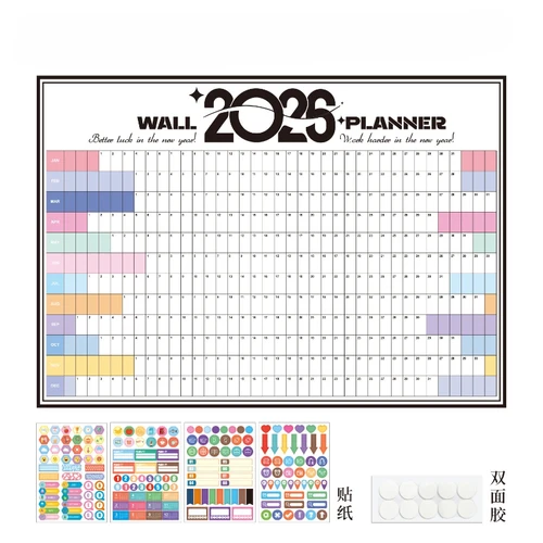 Planificador de calendario de pared 2026 con rastreador de hábitos, pegatina de horario grande, póster de configuración de objetivos motivacionales para oficina, hogar y escuela
