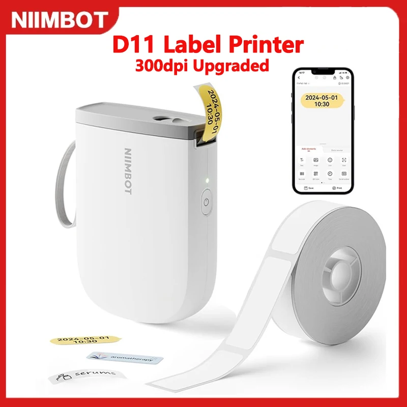 Niimbot D11 Mini Portable Thermal Printer Thermal Adhesive Label Maker Lightweight Printer For Stickers 300dpi Label Machine New