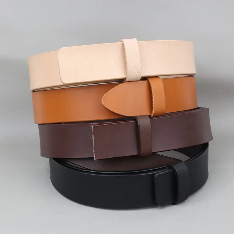 حزام جلد البقر الأصلي للرجال بإبزيم على الحدود السوداء مستورد من إيطاليا، حزام من جلد البقر بطبقة علوية، 304 من الفولاذ المقاوم للصدأ بدون أسنان #5